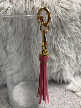 Gold Hardware Pink Tassel Keychain